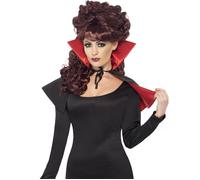 Mini cape de vampire femme horreur - SMIFFY'S - Rouge et noire - Réversible
