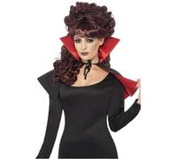 Smiffy's Mini-cape Vamp – col haut – rouge et noir – Halloween