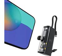Mini Capsule Power Bank 5000 Mah - Haute Capacité, Charge Rapide 10,5w, Câble Intégré, Lumières Led¿Mode Sos - Une Batterie Externe Ultra-Compacte Et Polyvalente (Prise Lighting + Câble Usb-C)
