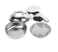 Mini Caquelon à Fondue en Acier Inoxydable pour Chocolat et Fromage | Couvercle Pare-flamme, Poignée Résistante à Chaleur, Base Stable, Argenté pour Beurre et Trempette