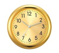 Mini Car Motorcycle Clock | 1.57 Inch Diameter, Zinc Alloy, Black | Luminous, Quartz Analog, Adhesive Back | Dashboard Vent Gauge For Truck Boat RV, Vintage Retro Style