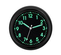 Mini Car Motorcycle Clock | 1.57 Inch Diameter, Zinc Alloy, Black | Luminous, Quartz Analog, Adhesive Back | Dashboard Vent Gauge For Truck Boat RV, Vintage Retro Style
