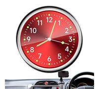 Mini Car Motorcycle Clock | 1.57 Inch Diameter, Zinc Alloy, Black | Luminous, Quartz Analog, Adhesive Back | Dashboard Vent Gauge For Truck Boat RV, Vintage Retro Style