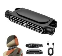 Mini Car Mounted Seat Back Cooling Fan, Car Seat Cooling Fan, Ventilateur pour siège auto, Ventilateurs rechargeables avec 3 vitesses et angle réglable, silencieux pour voiture et camion (Noir)