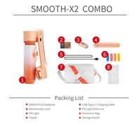 Mini cardan lisse X2 pour Smartphone,stabilisateur portatif à 2 axes,pour Xiaomi huawei iPhone 13 PRO Samsung - Type x2 Orange Combo