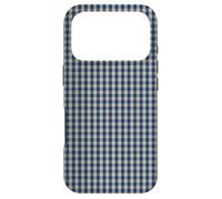 Mini Carreaux Vichy Bleu Marine et Beige Coque pour iPhone 17 Pro