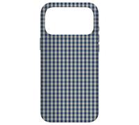 Mini Carreaux Vichy Bleu Marine et Beige Coque pour iPhone 17 Pro Max