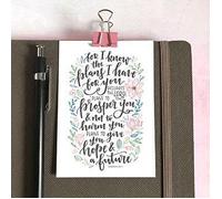 Mini carte « For I Know The Plans I Have For You » (feuilles)