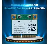 Mini carte réseau sans fil PCI-E, adaptateur WiFi, Bluetooth 2021 Ghz/5Ghz, 1200Mbps, 2.4