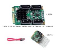Mini carte Riser PCI-E vers SATA3.0, convertisseur M.2 PCI-E 2.0, carte d'extension de M, carte adaptateur SSD 2/4 SATA 3.0 C