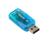 Mini carte son externe 3D USB,adaptateur de carte Audio 5.1 canaux,haut-parleur,Microphone,Interface écouteurs pour ordinateur PC,3.5mm - Type Blue
