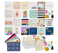 Mini cartes de v ux toutes occasions avec enveloppes et 24 autocollants - Lot de 72 petites cartes de v ux mignonnes pour anniversaire, mariage,