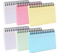 Mini Cartes Multicolores En Papier, 6pcs Fiche Spirale, 300 Feuilles Mini-Bloc-Notes Orientation Paysage, Facile À Transporter, Déchirable, Convient Pour L'école, Le Bureau, La Prise De Notes