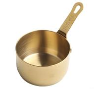 Mini casserole à lait en acier inoxydable avec poignée et trou de suspension - Sans danger pour cuisinières/cuisinières pour réchauffer le lait, cuire du porridge et faire du café (doré S)