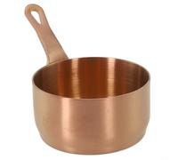 Mini casserole à lait en acier inoxydable avec poignée et trou de suspension - Sans danger pour cuisinières/cuisinières pour réchauffer le lait, cuire du porridge et faire du café (bronze, taille M)