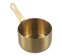 Mini casserole à lait en acier inoxydable avec poignée et trou de suspension - Sans danger pour les cuisinières/cuisinières pour réchauffer le lait, cuire du porridge et faire du café (doré M)