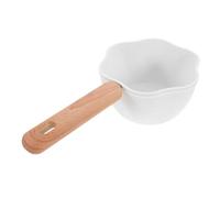 Mini Casserole Anti-adhésive 450ml en Alliage D'aluminium | Poignée en Bois Ergonomique, Mesure Intégrée, pour Lait et Huile, Cuisson Précise en Petites Cuisines