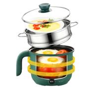 Mini casserole électrique avec cuiseur vapeur, 1,5 l, 220 V, mini cuiseur à pâtes antiadhésif, portable, rapide, pour la maison, le bureau, le dortoir