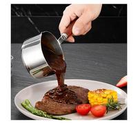 Mini casserole en acier inoxydable 304 avec poignée bois, idéale for les sauces et le chauffage du lait(125ml)