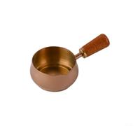 Mini casserole en acier inoxydable avec poignée en bois pour chauffer le lait, faire des sauces, faire fondre du beurre, pour la maison et la cuisine (or rose, 120 ml)