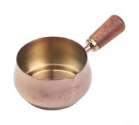 Mini casserole en acier inoxydable avec poignée en bois pour verser avec précision et manipulation sûre pendant la sauce au lait ou le chauffage à l'huile (or rose, 120 ml)