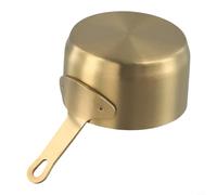 Mini casserole en acier inoxydable de 100 ml - Petite casserole à lait pour aliments pour bébé, café, beurre, sauce, anti-rayures, résistante à la chaleur avec trou de suspension, argent (doré M)