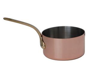 Mini casserole Inocuivre en cuivre-inox sans couvercle queue Laiton ø10cm