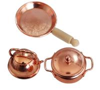 Mini casseroles et poêles avec Une Bouilloire pour Accessoires de Cuisine de Maison poupée 1:12, Mini Ensemble Cuisine en Alliage, Articles Miniatures Maison poupée pour décorations ma