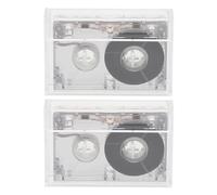 Mini Cassettes Audio Vierges 60 en Plastique Argenté, Lot de 2 | Transparente, Archive Analogique Compacte et Portable, pour Lecture Audio, Entretiens, Discours