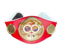 Mini ceintures de championnat de boxe WBC, WBA, IBF, WBO, IB pour enfants - ceinture réglable en cuir avec plaques métalliques chromées lourdes, trophée champion