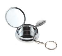 Mini cendrier circulaire portable, cendrier de poche avec porte-clés et éteignoir à cigarettes, cendrier de véhicule en métal, cendrier pour voyage en plein air