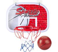 Mini cerceau de basket 34 x 30 cm Intérieur avec ballon et pompe pour enfants