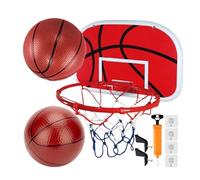 Mini cerceau de basket-ball - Support de montage peu encombrant, jouet de sport portable à aspiration intérieure, entraînement physique interactif, petit étui d'accessoires en caoutchouc 2 balles
