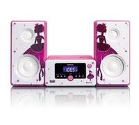 Lenco Mini-chaîne MC-020 Princess – Radio FM, Bluetooth, USB, entrée AUX – Princesse