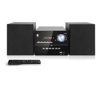Mini Chaîne HiFi CD, Micro Chaînes Hi-FI Stéréo 30W, Micro-Système Audio Bluetooth, Radio FM, Lecteur CD/DVD Stereo, Entrée Auxiliaire, Lecture USB et Sortie RCA, Design Élégant Adapté pour la Maison