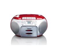 MINI CHAINE HIFI RADIO FM PORTABLE LECTEUR CD-CASSETTE ROUGE GRIS