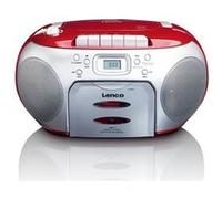 Mini chaine HIFI radio FM portable lecteur CD-CASSETTE rouge gris