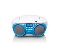 MINI CHAINE HIFI RADIO FM PORTABLE/LECTEUR CD/MP3 ET USB BLEU blanc