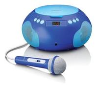 MINI CHAINE HIFI RADIO/LECTEUR CD PORTABLE AVEC. MIC BLEU