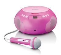 MINI CHAINE HIFI RADIO/LECTEUR CD PORTABLE AVEC. MIC ROSE