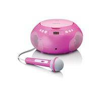 MINI CHAINE HIFI RADIO/LECTEUR CD PORTABLE AVEC. MIC ROSE
