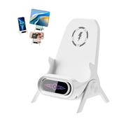 Mini Chair Wireless Charger 15W Fast Charging Station with Speaker Function,3-in-1 Cute Phone Stand Holder for Desk, Portable Desktop Decoration Compatible (A)