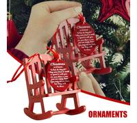 Mini Chaise À Bascule En Bois, Orneement Commémoratif De Noël Au Paradis, Avec Signe D'étiquette Significatif, Décor De Maison Pour Bureau