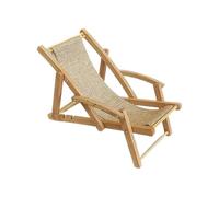 Mini chaise de plage - chaises longues miniatures en bois, modèle de lit petit | Mini plages de meubles décoratifs pour maisons de poupées faites à la main pour étagères, décorations pour L