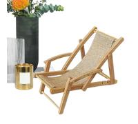 Mini Chaise De Plage - Petite Chaise Longue en Bois, Accessoire pour Et Adolescents | Décoration De Meubles De Maison De, Modèle De Table Miniature pour Bibliothèque, Affichage De La Ma