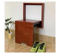 Mini chaise pliante à fixation murale, 7 cm d'épaisseur, silencieuse, économise de l'espace pour la maison, le balcon, la terrasse, la salle de bain, marron rougeâtre