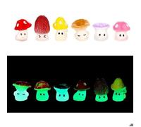 Mini champignons en résine phosphorescente, lot de 12, jolis champignons sauvages décoratifs 1,6 x 1,4 cm, accessoires miniatures