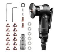 Mini chanfreineuse pneumatique, 30 000 tr/min, machine à chanfreiner à 45 degrés avec entrée d'air de 6,35 mm pour couper l'ébavurage du chanfrein (6R inserts + inserts 6C + 6 roulements)