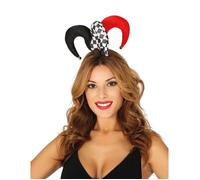 Mini chapeau bouffon rouge et noir adulte