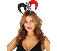 Mini-chapeau de fou pour adultes noir-blanc-rouge